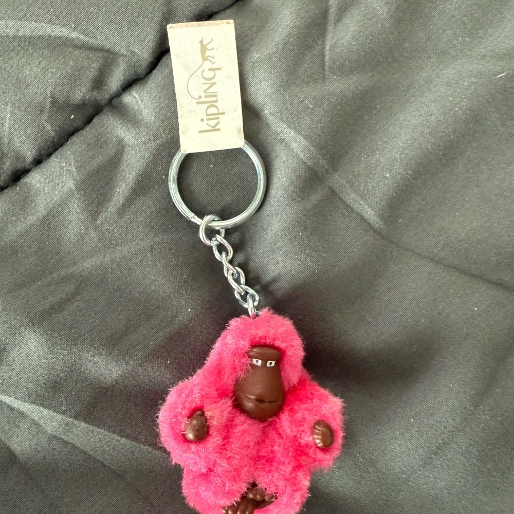 Kipling Fuchsia Monkey Keychain